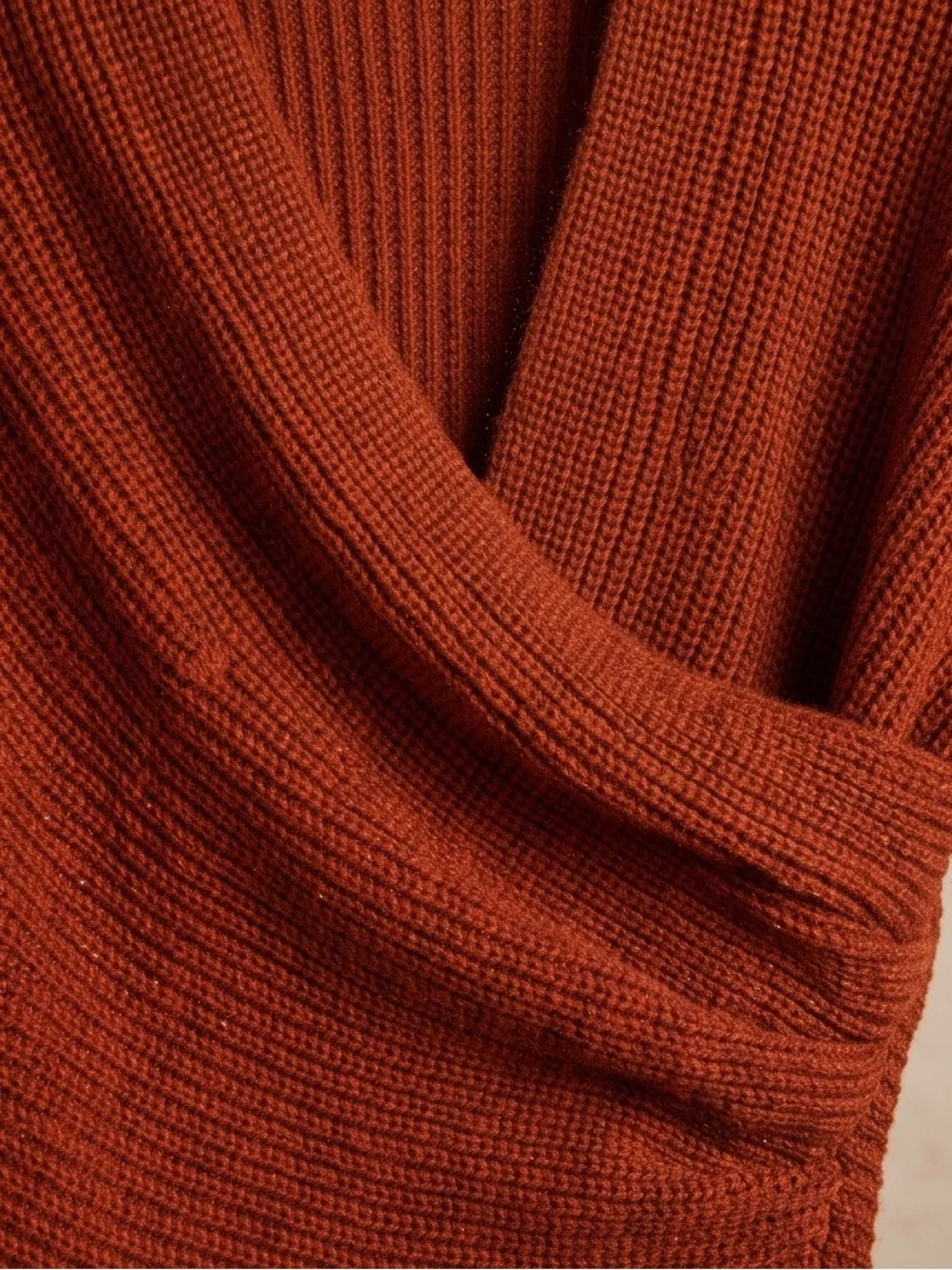 Fashion Nova Burnt Orange sweater Knit Long Sleeve Dress